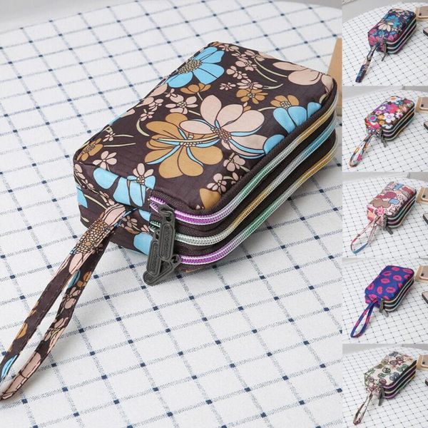 

womens wallets canvas waterproof phone purse wristlet case handbag clutch cosmetic makeup bags, Red;black