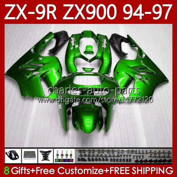 OEM Body Kit для Kawasaki Ninja ZX-9R светло-зеленый ZX900 ZX 9R 9 R 900 CC 1994 1995 1996 1997 Bodywork 100no.100 ZX9 R ZX900C 900CC ZX-900 94-97 ZX9R 94 95 96 97 Moto Fairing