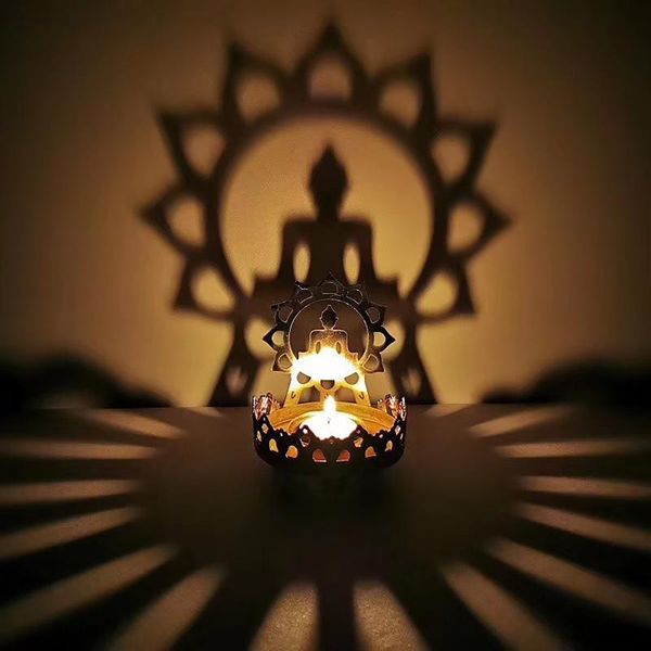 

candle holders 2021 alloy hollow carved light shadow holder and butter home decor living room bathroom decoration