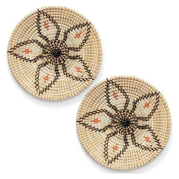 

mats & pads wall basket decor set rattan wicker art woven fruit seagrass decorative bowl hanging