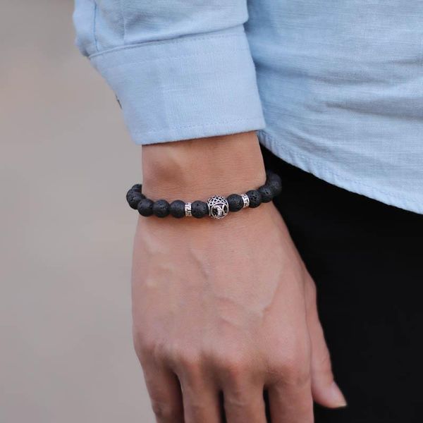 

charm bracelets diy first name bracelet for boyfriend 100% natural lava stone braclet homme accessories yoga jewelry letter brazalete gift j, Golden;silver