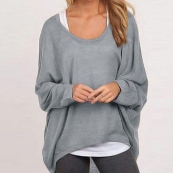 

women's solid color cotton t-shirt spring plus size long sleeve shirts ladies crew neck slim female loose vintage tshirts t, White