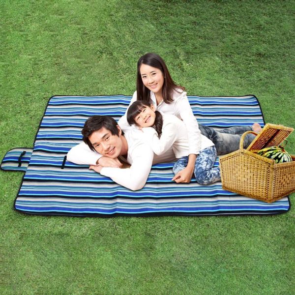 

outdoor pads camping portable folding practical moisture proof hiking floral print plush beach picnic mat striped pattern waterproof