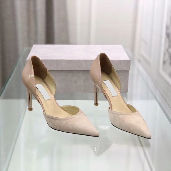 

designers heels luxurys women dress shoes sandals classic red bottoms heel versatile party wedding shoe high-heel 8cm comfortable pointed cr, Black