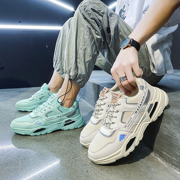 

wholesale 2021 off mens womens sports running shoes tennis outdoor walking green volt runners jogging trainers sneakers size 39-44 wy16-d87