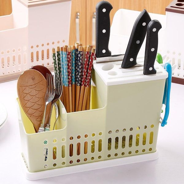 

storage bottles & jars plastic kitchen cutlery box utensil holder knife fork spoon chopsticks drying rack organizer tableware drainer