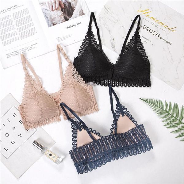 

bras black women push-up bra fashion france style wearless underwear lingerie lace bralellte deep v triangle cup, Red;black