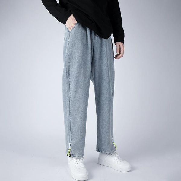

men's pants fashion wide leg jeans fall/winter loose korean casual youth thicken sweatpants jogging men baggy, Black