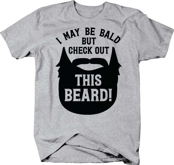 

details about i may be bald but check out this beard silhouette funny t-shirt men's t-shirts, White;black