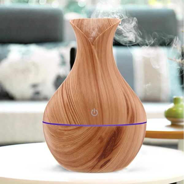 

fragrance lamps mini air humidifier ultrasonic usb aroma diffuser wood grain led night light electric essential oil home