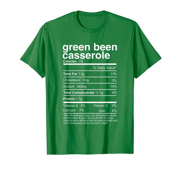 

Green Bean Casserole Nutrition Thanksgiving Costume Gift T-Shirt, Mainly pictures