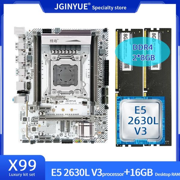 

motherboards jginyue x99 deskmotherboard lga 2011-3 socket combo with ddr4 16gb 2*8g ram xeon e5 2630l v3 processor x99m plus v2