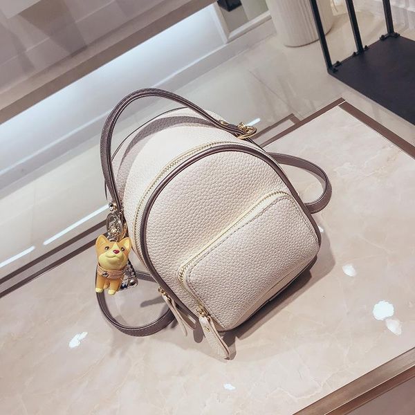 

mini backpack korean style pure pu leather women shoulder bag fashion leisure versatile female shopping