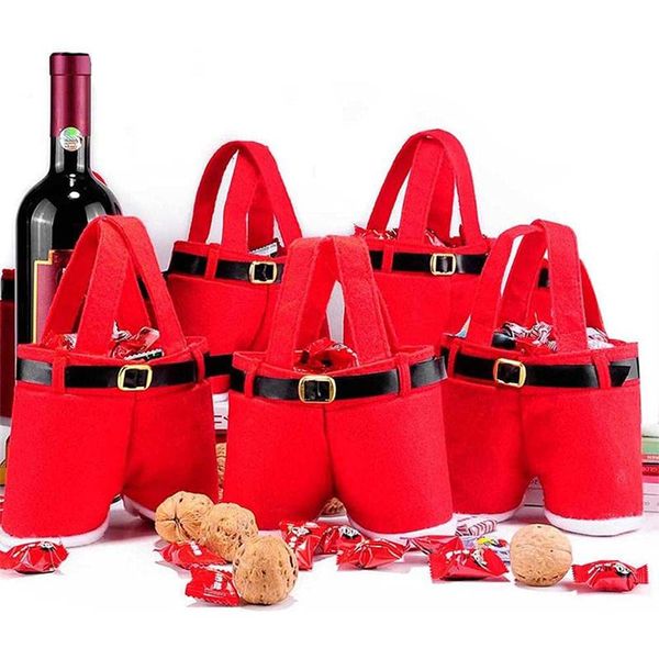 

christmas decorations 5pcs creative santa pants style bag lovely cute treat stocking tree filler sacks xmas gift