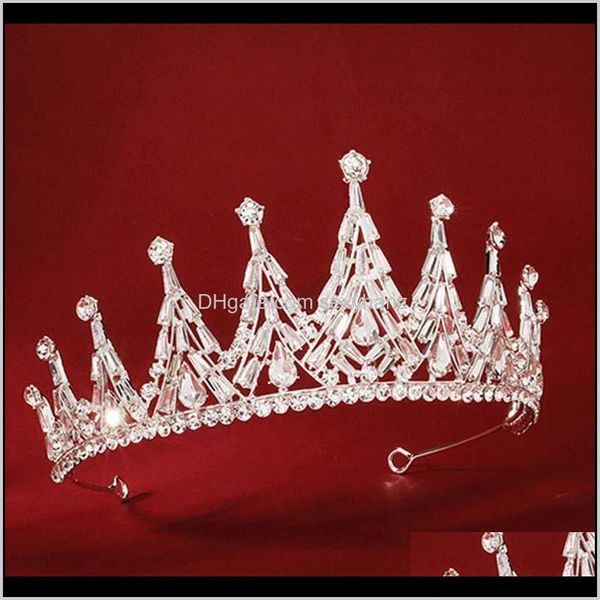 

clips & barrettes delivery 2021 bride wedding headdress luxury fashion sier color crown water drop shape tiara headband hair jewelry women h, Golden;silver