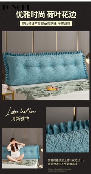 

cushion/decorative pillow tongdi home soft lace large big back cushion long elastic backrest multifunction luxury decor for girl bedside bed
