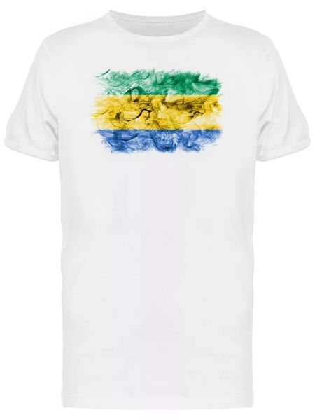

gabon smoky flag men's tee -image by shutterstock, White;black