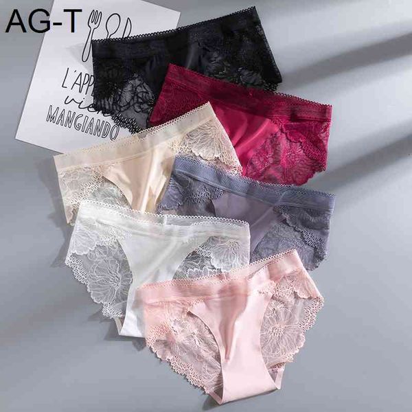 

transparent lace comfort female underwear women's seamless new 2021 lingerie panties see through, Black;pink