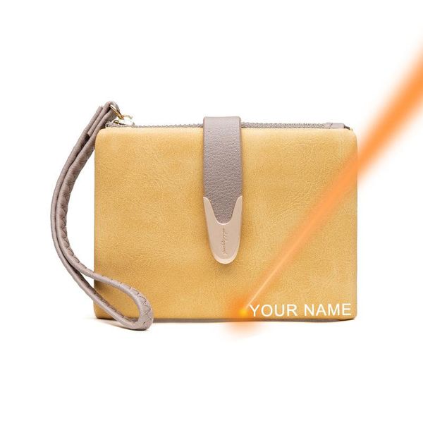 

wallets 2021 name engrave women short leather money bags cute female purse zipper ladies small wallet for mothers day gift, Red;black