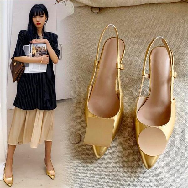 

sandals bright eyed metal duck buckle pointed ladies high heels white gold wine glasses with summer party, Black