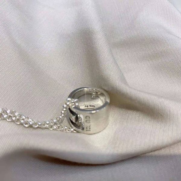 

925 silver three-dimensional hollow out ring pendant fashion necklace for lovers