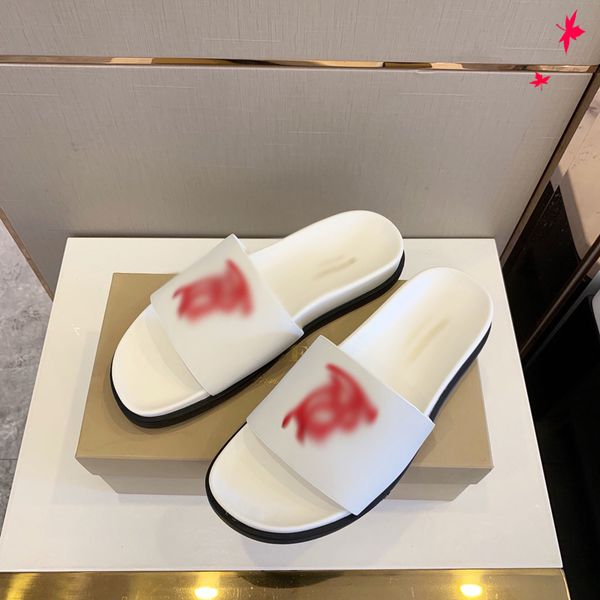 

luxurys men slippers designer rubber slides sandal mens designers flat fashion shoes beach flip flops flower with box size 39-45 -g445, Black