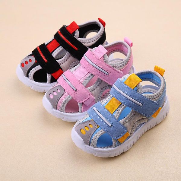 

sandals summer baby for girls boys beach shoes soft bottom cloth children fashion little kids flat toddler, Black;red