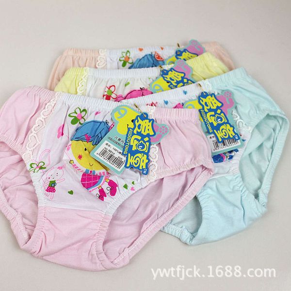 

pure cotton girl's triangle children's underwear, n014# combed mixed color, three sizes, Camo