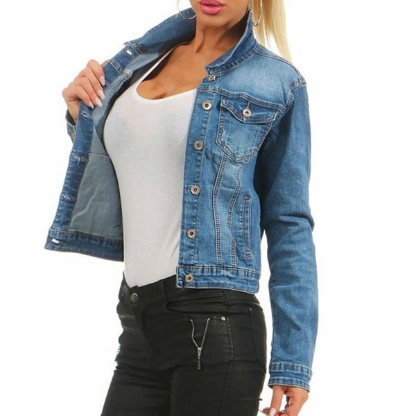 

women's jackets fashion basic coats women short casual casaco feminino female blue jean jacket outerwear denim woman clothes, Black;brown