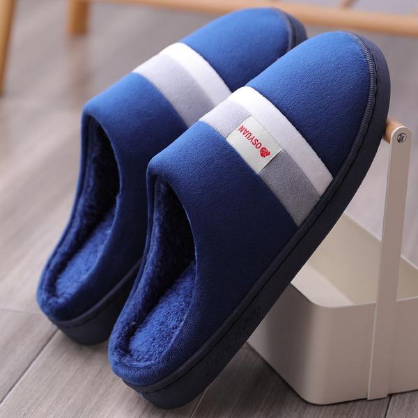 

slippers autumn and winter large size cotton male thick bottom non-slip indoor korean version of drag women, Black
