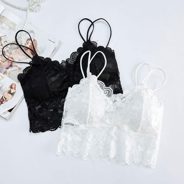 

yoga outfits explosion models lace back wrapped chest base strap small vest with pad girl's porous strapless wholesale, White;red