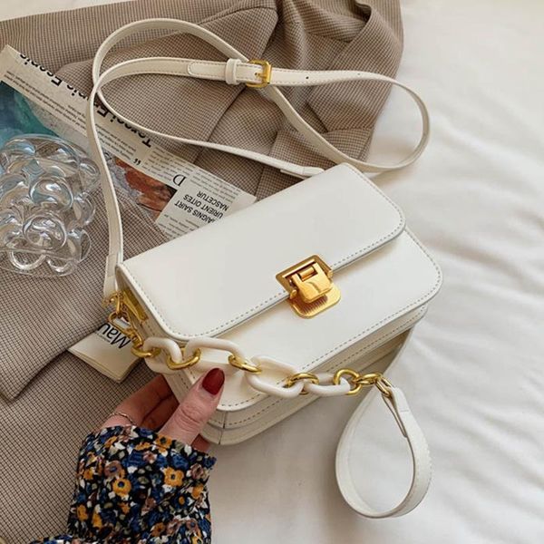 

evening bags chain shoulder ladies bag 2021 simple pure color small casual square messenger textured