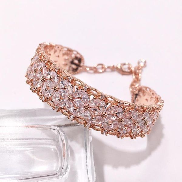 

cibo high-end luxury copper inlay zircon bracelets wide version imitation lace horse eye they form of a bracelet1, Black