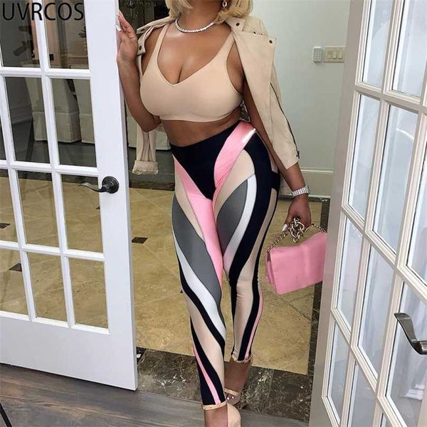 

uvrcos women clothing summer jogging femme tie dye printing high waist leggings sport womens fitness streetwear pencil pants 211204, Black