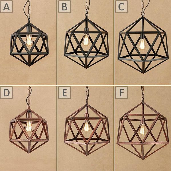 

pendant lamps large retro geometric e27 led pendent light nordic industrial iron art hanging lamp vintage loft style big droplight lampshade