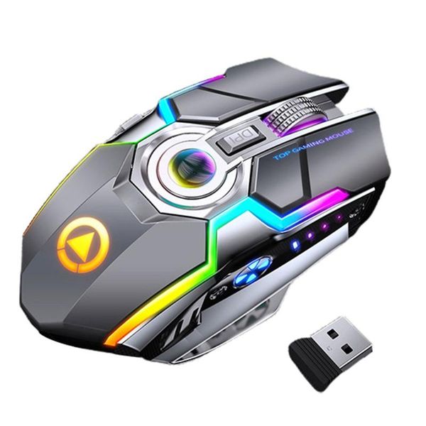 

wireless gaming mouse rechargeable silent 1600dpi ergonomic 7 buttons led backlight usb optical gamer for pc lapmice
