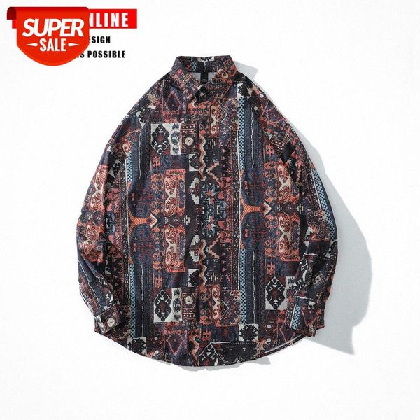 

tkpa hip hop loose long sleeve shirt bohemian lazy style men's and women's bf retro #pf53, White;black