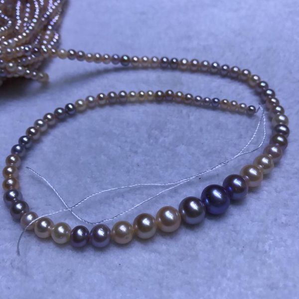 

chains mixed color freshwater pearl necklace round real ornament jewelry, Silver
