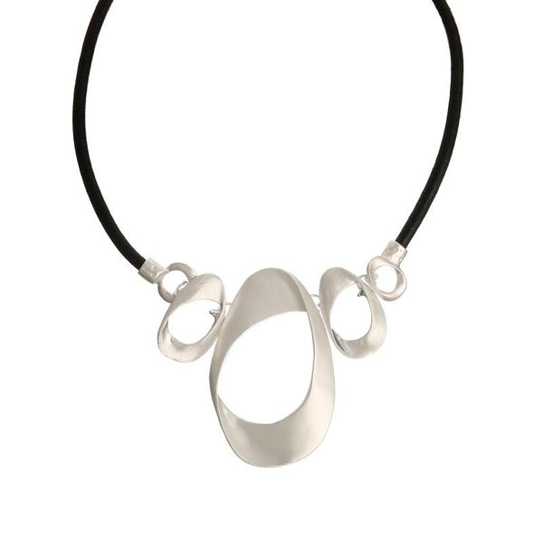 

chains eloyhi women necklace geometric rhinestone double collar leather choker for lady punk trendy neckalce&pendants gift, Silver