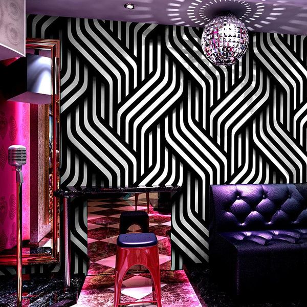 

wallpapers ktv wallpaper song hall flash wall cloth 3d reflective bar personalized creative corridor background