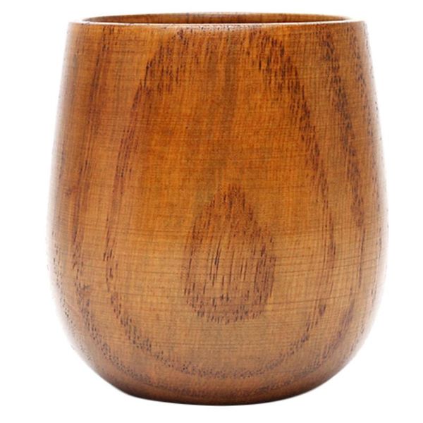 

1pc water tea cup milk coffee mug belly shaped anti-scald wooden for restaurant home cups & saucers