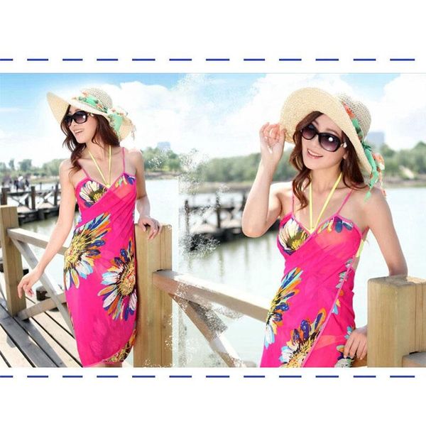 

women's swimwear beach feminine bikini sunscreen towel long skirt chiffon shawl summer suspender wrap dual-use gauze, White;black