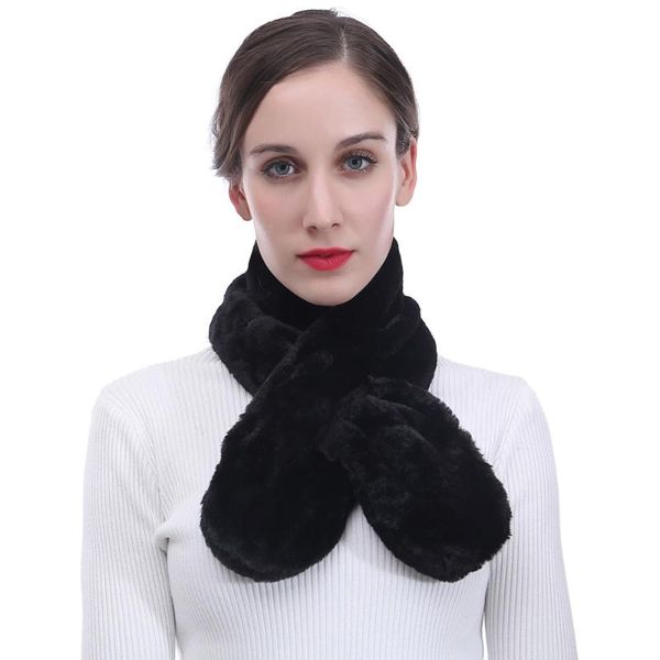 

scarves ladies plain faux fur scarf winter neck warmer soft lightweight, Blue;gray