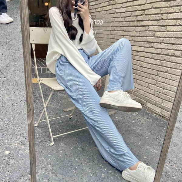 

capris moluled pressure plait legged high waist retro paint mop draped loose casual pants, Black;white