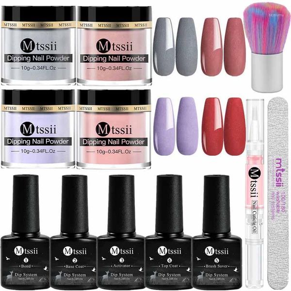 

mtssii 12pcs dipping nail powder set french glitter pigment without lamp cure dip art design1