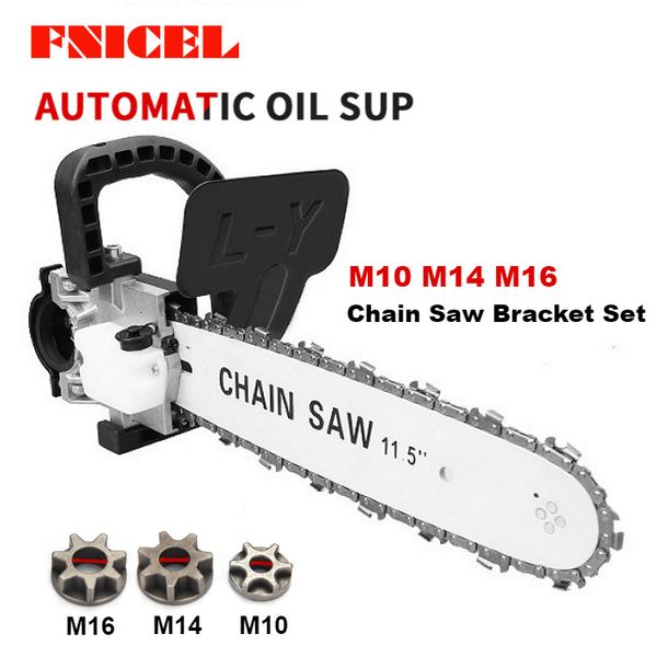 

11.5 inch m10/m14/m16 chainsaw bracket changed upgrade electric saw parts 100 125 150 angle grinder into chain saw mini saw