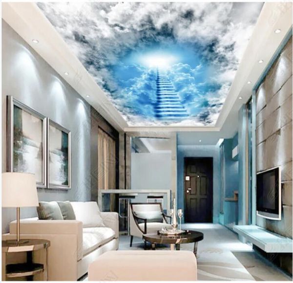 

wallpapers 3d ceiling mural po wallpaper cloud sky ladder landscape home decor in the living room for walls rolls