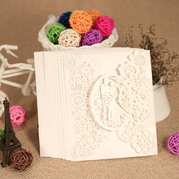 

greeting cards 20pcs romantic laser cut wedding invitation card groom bride carved pattern hollow out banquet party supply