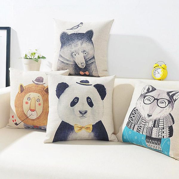 

customize cartoon cute pillow covers decorative nordic style cushion cover 45x45cm cushions home decor cotton linen pillowcases cushion/deco