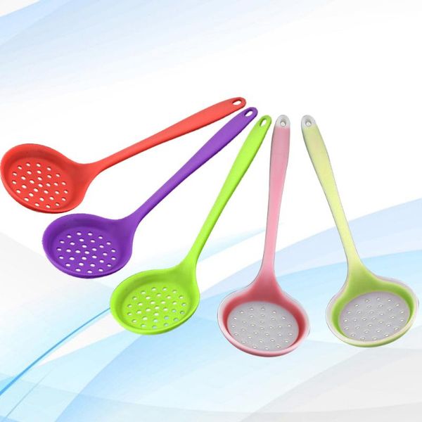 

spoons silicone slotted skimmer spatula non-stick cooking spoon ladle professional colander strainer filter with long handle kitchen to